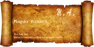 Magdo Albert névjegykártya